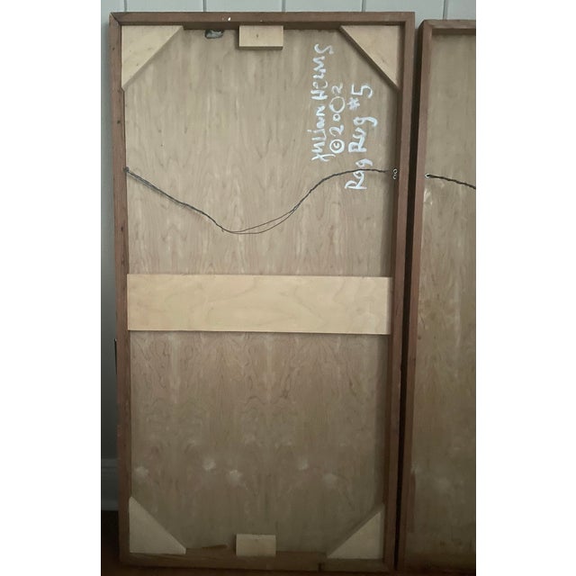 Pair of Unique, Original Rag Rug Paintings on Wood by Artist Julian Helms of Selma, Alabama For Sale In New Orleans - Image 6 of 8