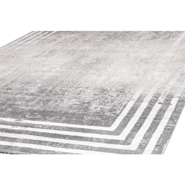 21st Century Contemporary Wool and Silk Rug For Sale - Image 11 of 13