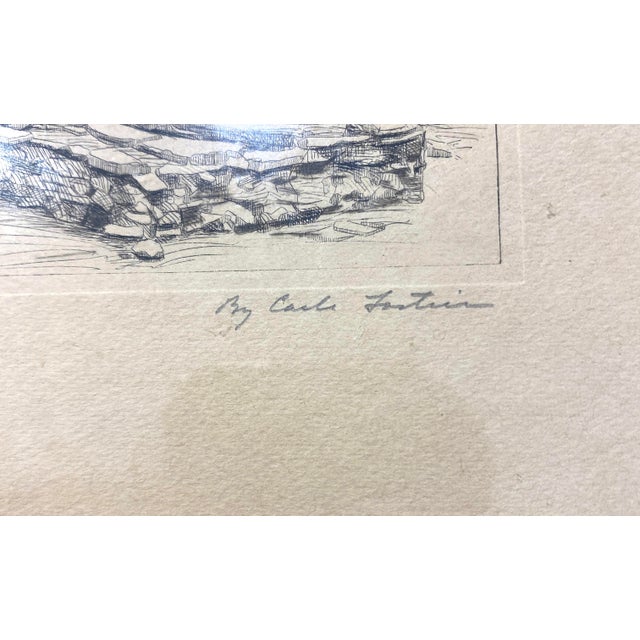 Early 1900's Native American Etching "Hopi Village" by Kiva "Carle" Fortier For Sale - Image 12 of 13