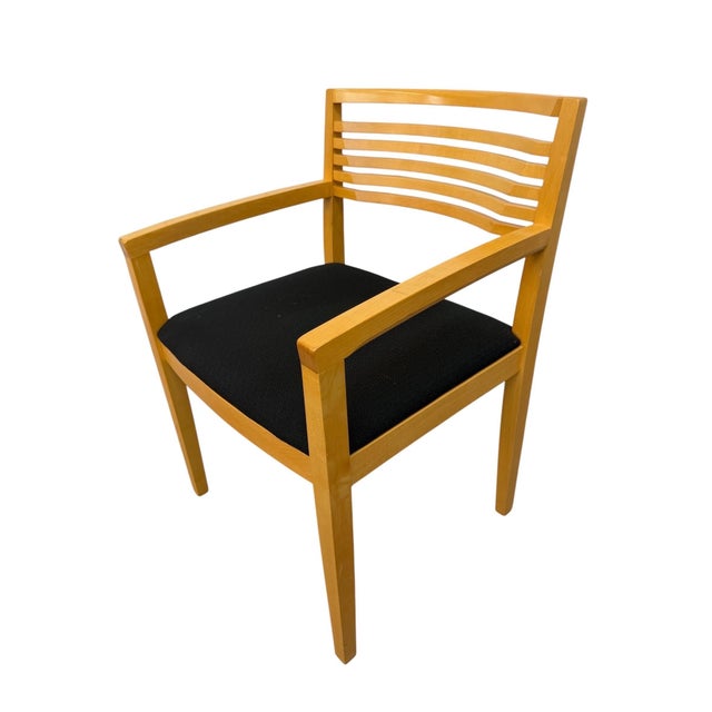 Vintage 1990's Knoll Solid Wood Arm Chairs - Set of 2 For Sale In Philadelphia - Image 6 of 9