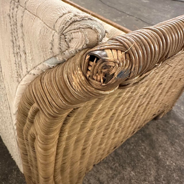 1970s Alex Vale Furniture Wicker Sofa For Sale - Image 10 of 12