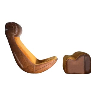 Groovy Bionic Vibrating Chair with Ottoman, 1970s - A Pair For Sale