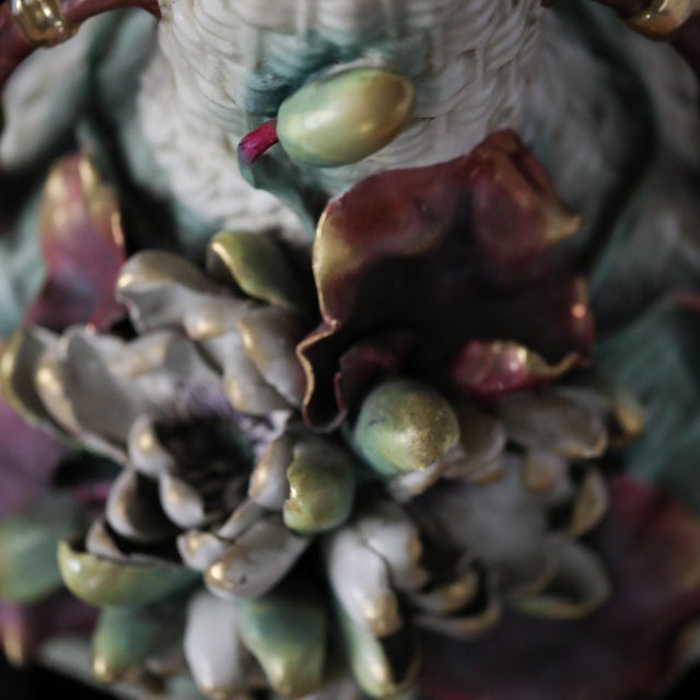 Amphora Turn-Teplitz Art Nouveau Basket-Weave Floral Vase Circa 1900 For Sale - Image 11 of 14