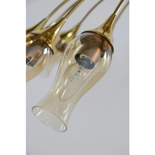 Large Mid-Century Modern Italian Spider Gold-Colored Murano Glass Chandelier, 1950s For Sale - Image 15 of 18