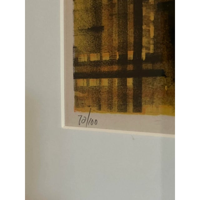 Signed Lithograph 'Factory Fire' by Richard Florsheim For Sale - Image 4 of 7