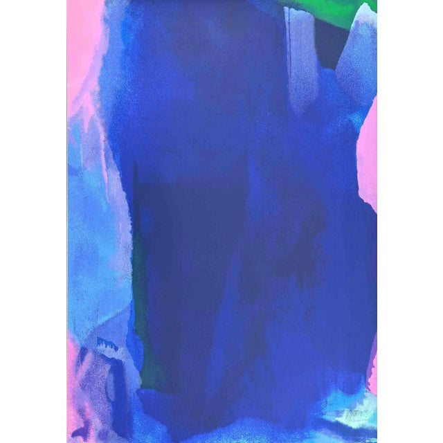 Italo Bressan, The Visible of the Invisible: Blue Composition, 1989, Silkscreen For Sale