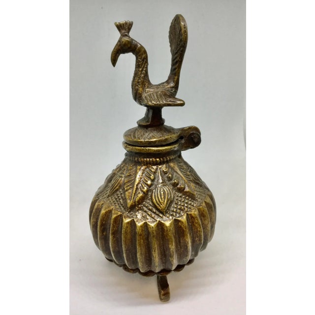Antique Solid Bronze Tibet Bird Cover Wine Pot For Sale - Image 11 of 11