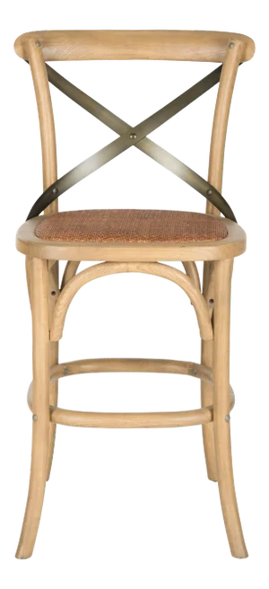 X Back Counter Stool in Weathered Oak & Medium Brown