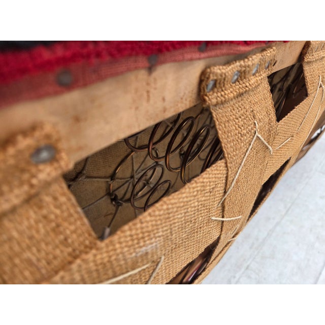 Danish 2-Seater Sofa in Red Fabric with Beech Legs and Armrests, 1960s For Sale - Image 16 of 17