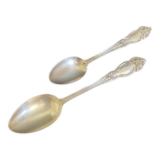 2 Antique 1901 the Brown Palace Hotel Reed & Barton Tiger Lily Advertising Spoons For Sale