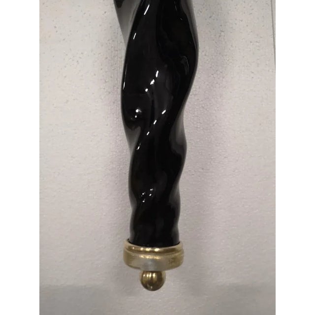 Beige Murano Black and Cream Color Glass Wall Light, 1980, Set of 2 For Sale - Image 8 of 10