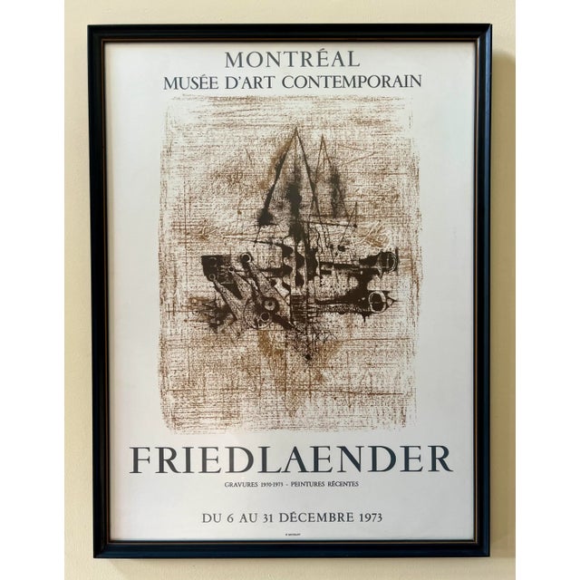 Johnny Friedlaender abstract exhibition poster announcing his works at the Musée d'Art Contemporain, Montréal, December 6...