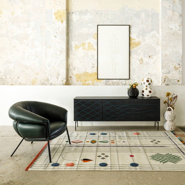 Contemporary Grasso Armchair in Fabric and Iron by Stephen Burks for BD Barcelona For Sale - Image 3 of 18