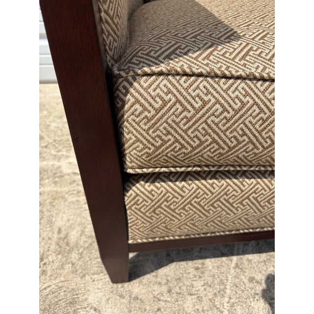 Tan Vintage Upholstered Deco Inspired Club Chairs by Bernhardt For Sale - Image 8 of 11