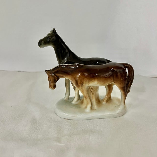 Ceramic Mother and Colt Horses Figurine, Japan For Sale - Image 7 of 8