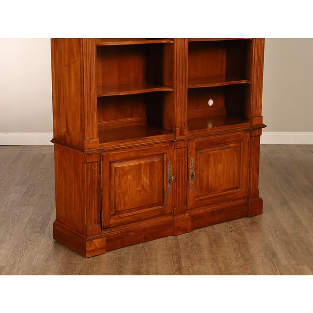 Wood Ethan Allen 'Legacy' Maple Open Carved Library Bookcase For Sale - Image 7 of 18