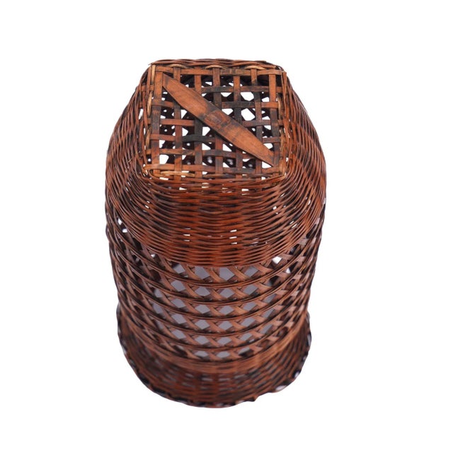 Japanese Ikebana Hanaire Form Split Bamboo Basket, 1900-1930 For Sale In Chicago - Image 6 of 9