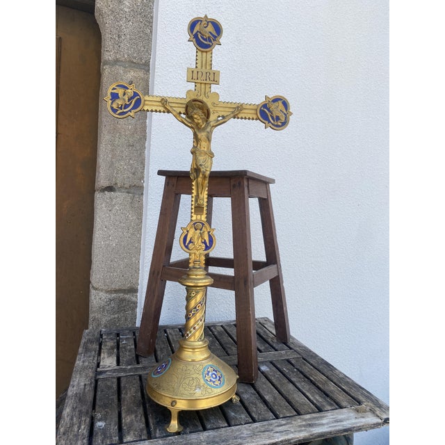 Neo Gothic Altar Crucifix For Sale - Image 4 of 18