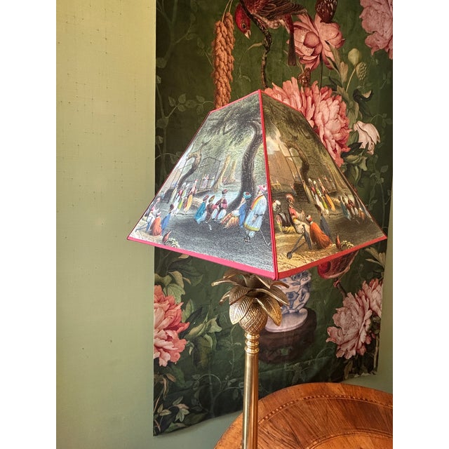 Contemporary Palm Tree Lamp with Carré Lampshade by Tillier For Sale - Image 3 of 5