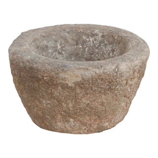 Organic Modern Hewn Stone Bowl For Sale