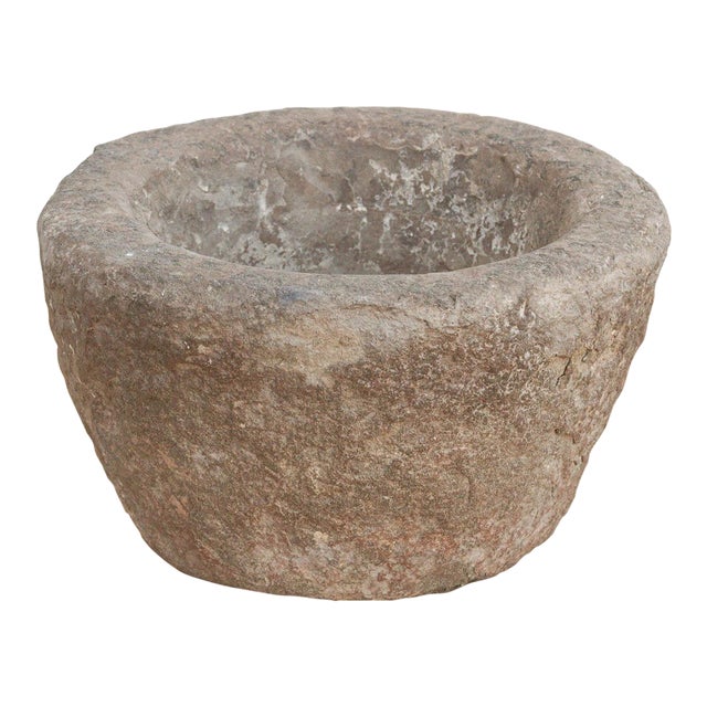 Organic Modern Hewn Stone Bowl For Sale
