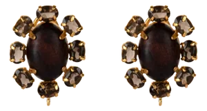 Allegra Large Studs, Brown, Pierced