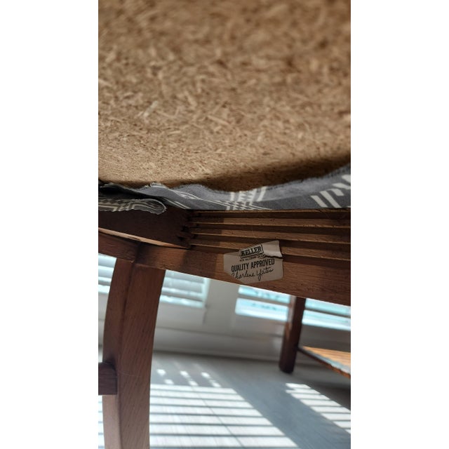 1980s Keller Cane Back Expandable Dining Table & Chairs – Set of 7 With Leaf For Sale - Image 10 of 11