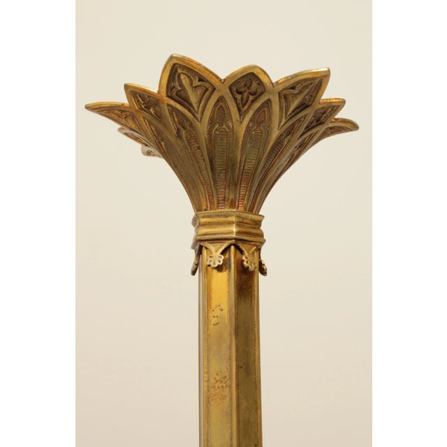 Antique Gothic Style Bronze Candle Holder For Sale - Image 10 of 12