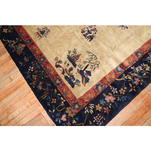 Chinese Antique Chinese Square Rug For Sale - Image 3 of 18