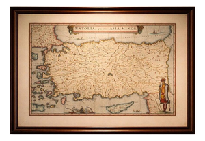 Map of Anatolia, Asia Minor and Aegean from Blaeu, 1642