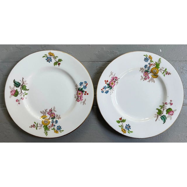 Minton Early 20th Century Minton Porcelain Small Bread Plates in a Flower Sprig Pattern - Set of 5 For Sale - Image 4 of 13
