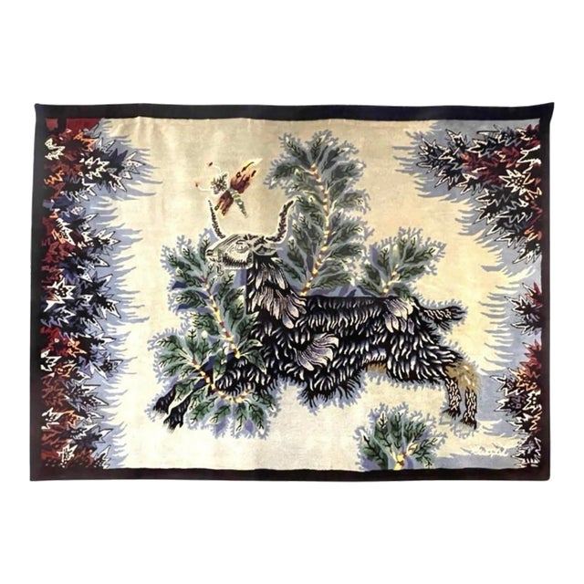 1950s Jean Lurcat “Le Bouc Bleu” Wool Tapestry For Sale