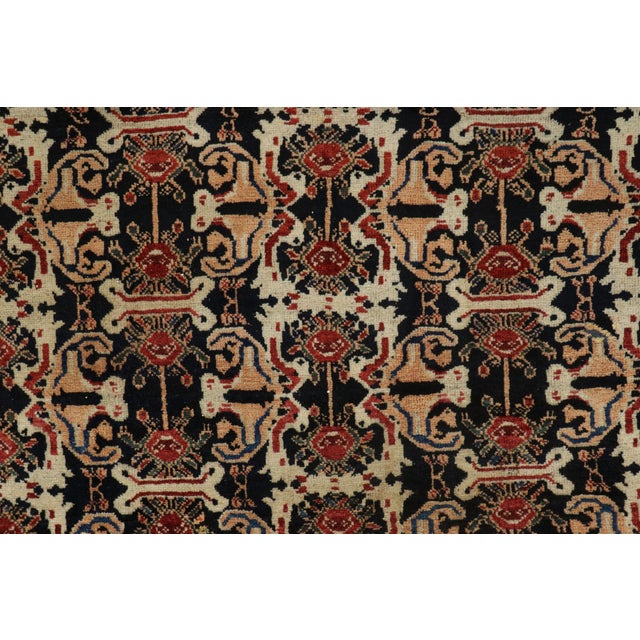 Rug & Kilim Antique Persian Lori Rug With Geometric All-Over Medallions in Black and Red For Sale - Image 4 of 7