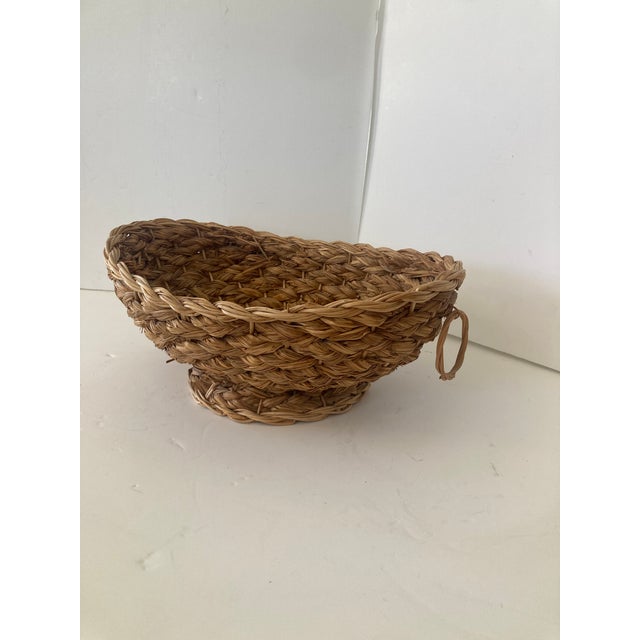 Boho Chic Rush Oval Centerpiece With Wicker Rings For Sale In Los Angeles - Image 6 of 9