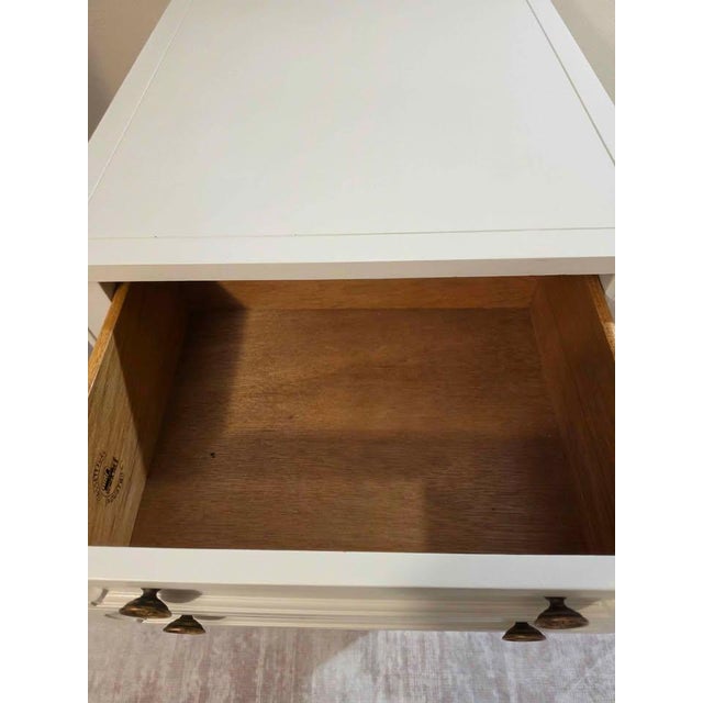Late 20th Century One-of-a-Kind Hand-Refinished Bassett White Nightstand For Sale In Los Angeles - Image 6 of 6