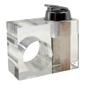Space Age Clear Lucite Table Lighter, Italy 1970s