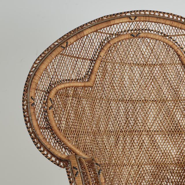 1960s Vintage Anglo Indian Wicker Peacock Chair For Sale - Image 5 of 14
