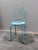 Antique French Wrought Iron Heart-Back Bistro Chairs, Pair, Original Chippy Blue Paint For Sale In Los Angeles - Image 6 of 10