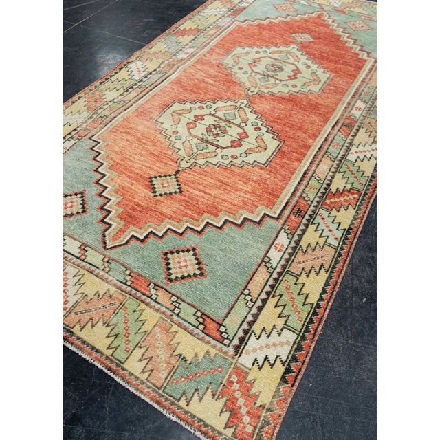 Textile Turkish Vintage Rug 3'9" x 7'1" #21128 For Sale - Image 7 of 8