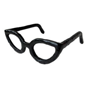 Modern Black Metal Oversized Eyeglasses Sculpture Tabletop Decor for Library Reading Nook