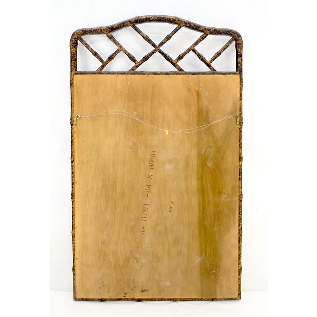 Late 20th Century Faux Bamboo Tortoise Finish 29x48" Rectangle Wall Mirror MINT For Sale - Image 5 of 13