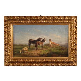 Italian Artist, Bucolic Landscape, 1875, Oil on Canvas For Sale