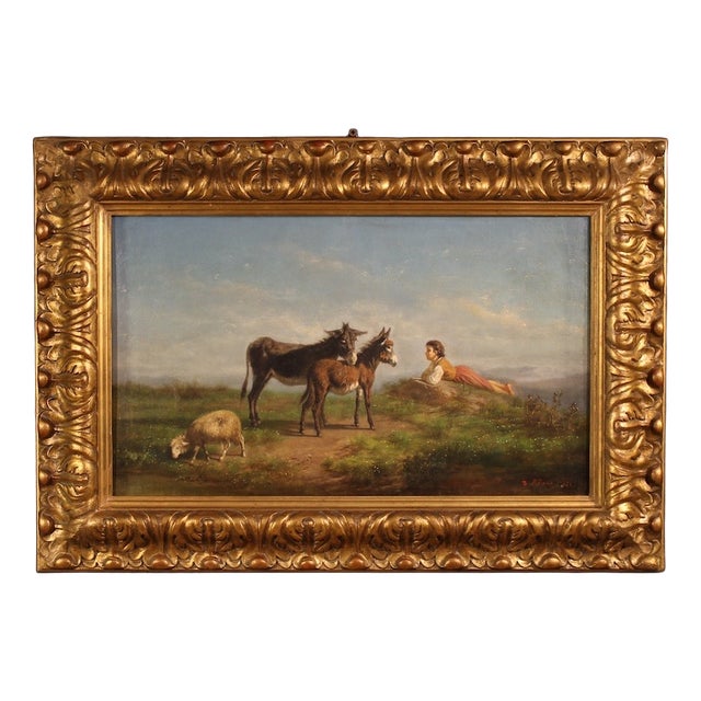 Italian Artist, Bucolic Landscape, 1875, Oil on Canvas For Sale