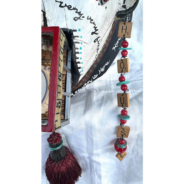 Black Whimsical Mixed Media Wall Art "Living Inside My Head" by Lauretta Lowell For Sale - Image 8 of 12