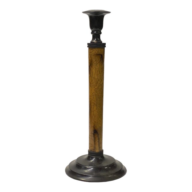 Crackle Pattern Wood Stick Shape Round Candle Holder Display For Sale