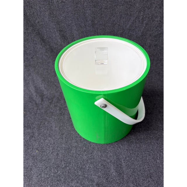 Mid 20th Century Mid Century Modern Lime Green Vinyl & Lucite Ice Bucket For Sale - Image 12 of 18