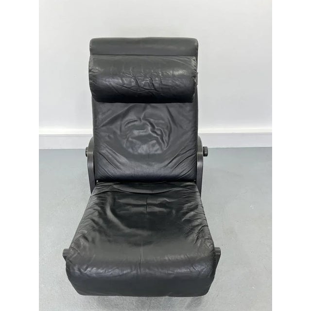 Sinus Lying Leather Black Chair from Westnofa, 1970s For Sale - Image 6 of 12
