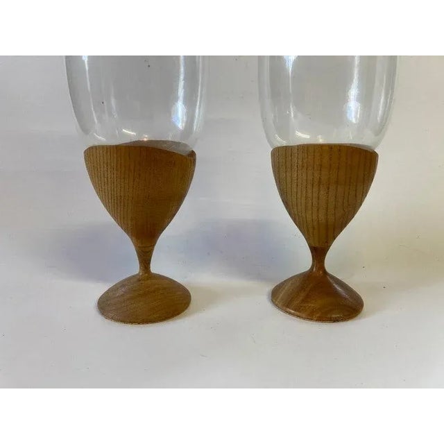 1960s Pair of Danish Mid Century Hurricane Candle Holders For Sale - Image 5 of 9