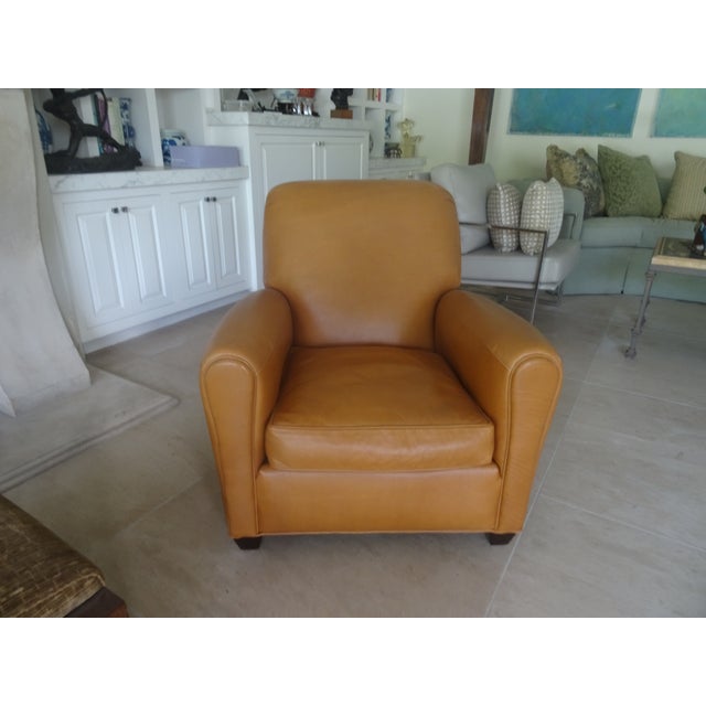 Early 21st Century Art Deco Style Leather Chairs by Lee Industries For Sale - Image 5 of 11