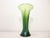 Very nice 10.25" tall, Lundberg Studios pulled feather art glass vase. Gorgeous iridescent matte satin green colors really...
